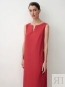 Летнее платье из льна и хлопка красное Pompa