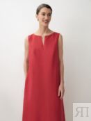 Летнее платье из льна и хлопка красное Pompa