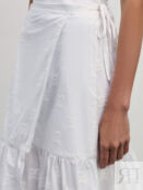 Хлопковая юбка макси на запах с вышивкой Zarina