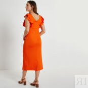 Платье для периода беременности без рукавов с воланами из джерси  S оранжев