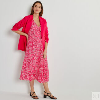 Платье для периода беременности с запахом графический принт  46 розовый