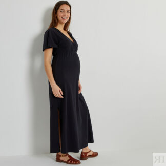 Платье-макси для периода беременности из трикотажа джерси  L черный