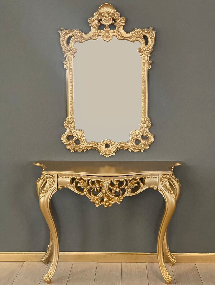 Консольный столик с зеркалом Версаль ТИП 1 (золото) СМебель ЮГ