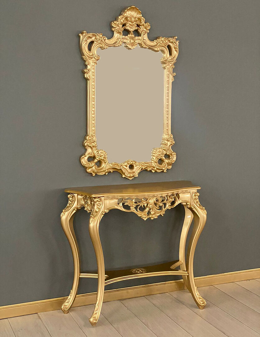 Консольный столик с зеркалом Версаль ТИП 2 (золото) СМебель ЮГ