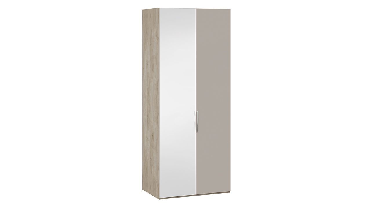 Шкаф для одежды с зеркальной дверью левый баттл рок серый глянец Эмбер СМ-3