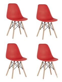 Комплект стульев Eames Style DSW красный x4 шт Stool Group