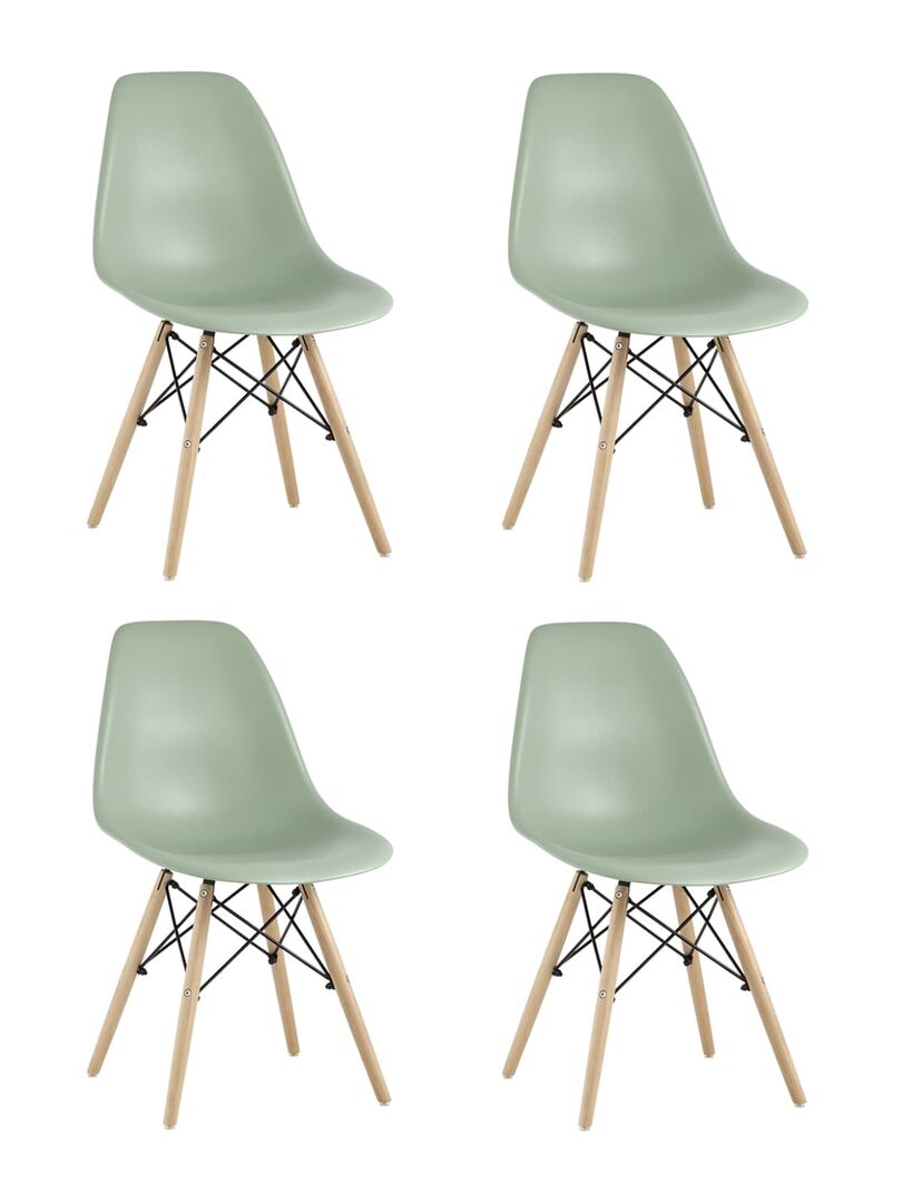 Комплект стульев DSW серо-зеленый 4 шт Stool Group