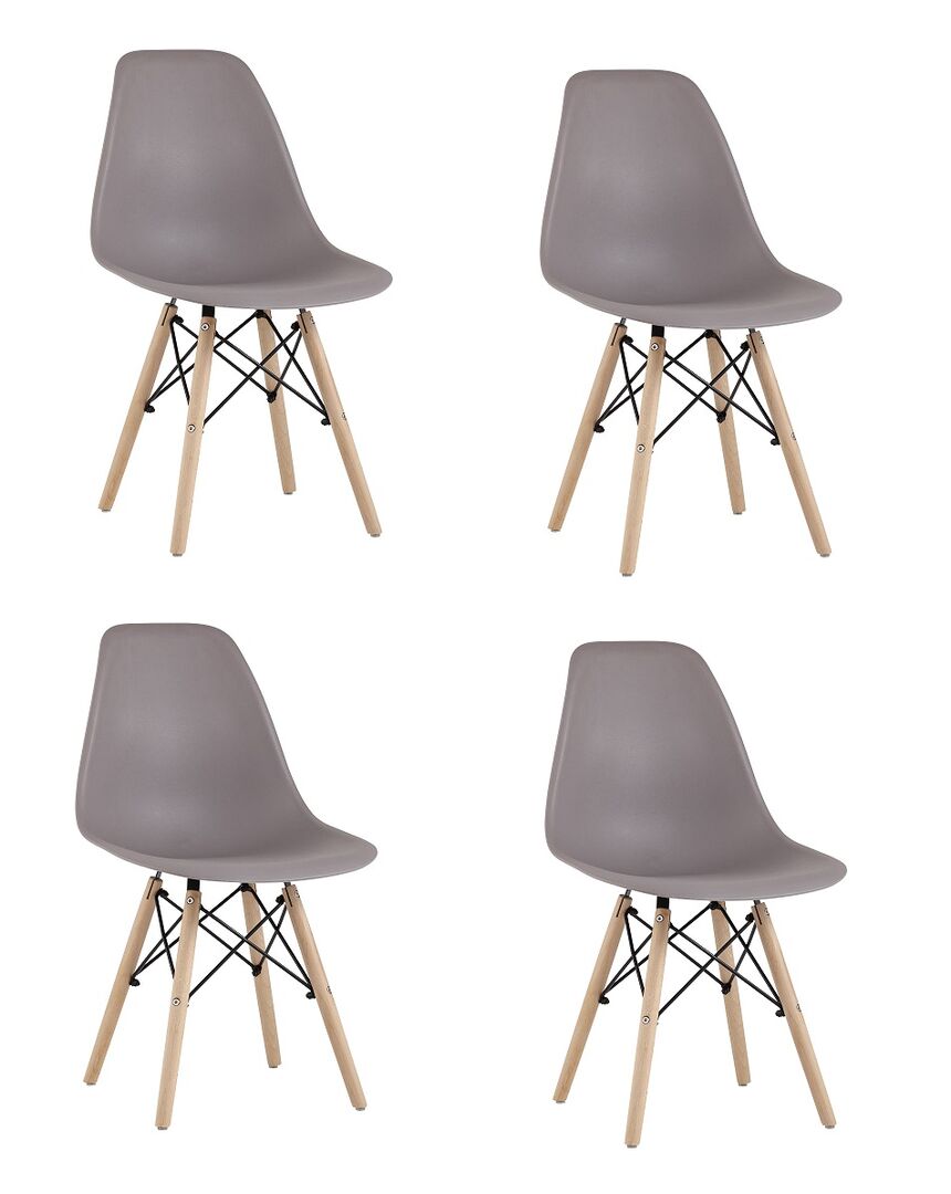 Комплект стульев Eames Style DSW темно-серый x4 Stool Group