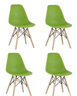 Комплект стульев Eames Style DSW зеленый x4 шт Stool Group