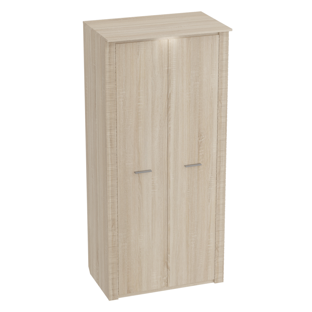 Шкаф 2-дверный с подсветкой Элана Дуб сонома (глубина 65 см) Мебель-град