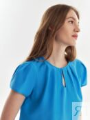 Блуза из блузочной ткани небесно-голубого цвета Pompa