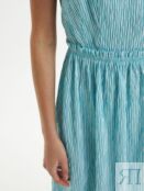 Приталенное платье без рукавов в бирюзовую полоску Pompa