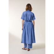 Платье длинное в полоску с поясом ROKA  L синий