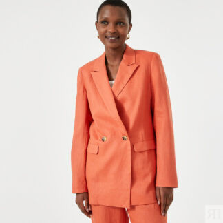 Длинный пиджак из льна  54 (FR) - 60 (RUS) оранжевый