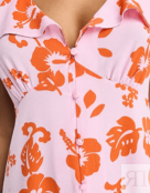 Платье мини Asos Design Floral Tea, розовый/оранжевый