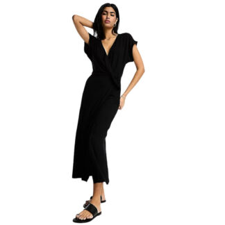 Платье Asos Design Drape Wrap Front Midi Tea, черный