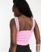 Укороченный Топ Asos Design, розовый 126139843 | PINK фото 4