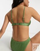 Бикини топ South Beach Mix & Match, хаки 124940310 | Green фото 2