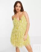 Платье мини на бретельках Asos Edition, желтый 115999413 | Lemon фото 1