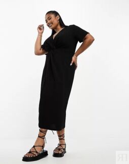 Платье миди Asos Design Curve twist, черный