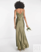 Платье-макси на бретельках Asos Edition, оливковый 121416764 | Olive Green фото 2