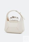 Сумка-хобо ALEXANDER MCQUEEN Jewelled mini hobo bag, белый