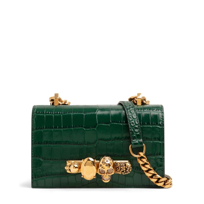 Сумка кросс-боди ALEXANDER MCQUEEN Mini jewelled satchel, зеленый 6531341HB003120 | Green фото 1