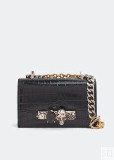 Сумка кросс-боди ALEXANDER MCQUEEN Mini jewelled satchel, черный