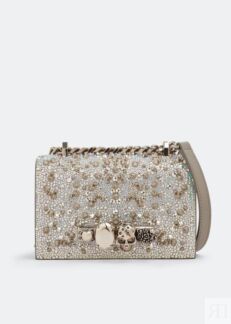 Сумка кросс-боди ALEXANDER MCQUEEN Mini jewelled satchel, серебряный