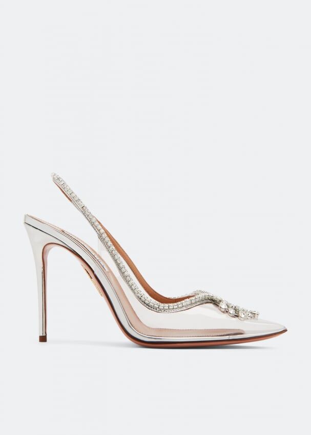 Туфли AQUAZZURA Seduction crystal pumps, нейтральный SCCHIGP0-SPP-CCC | Neutral фото 1