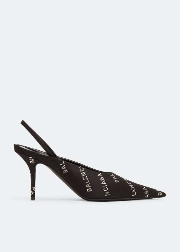 Туфли BALENCIAGA Square Knife slingback pumps, черный 738456W0WMN1000 | Black фото 1