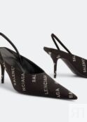 Туфли BALENCIAGA Square Knife slingback pumps, черный 738456W0WMN1000 | Black фото 2