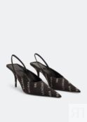 Туфли BALENCIAGA Square Knife slingback pumps, черный 738456W0WMN1000 | Black фото 4