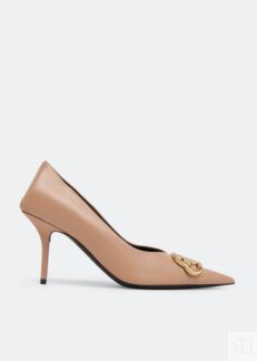 Туфли BALENCIAGA Square Knife pumps, бежевый