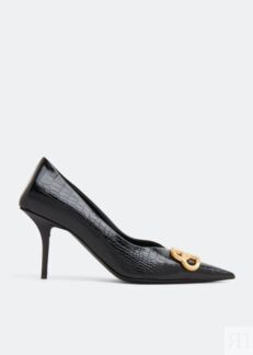 Туфли BALENCIAGA SQR.KNF. BB PUMP M80 CROCO/BB, черный