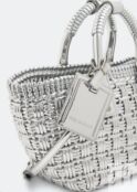 Сумка-тоут BALENCIAGA Bistro Basket XS bag, серебряный