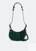 Сумка BALENCIAGA Le Cagole XS rhinestone shoulder bag, зеленый