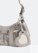 Сумка BALENCIAGA Le Cagole XS rhinestone shoulder bag, серебряный