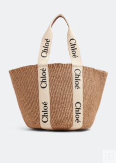 Сумка-тоут CHLOÉ Woody large basket bag, бежевый