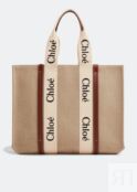 Сумка-тоут CHLOÉ Woody large tote bag, бежевый