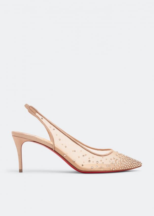 Туфли CHRISTIAN LOUBOUTIN Follies Strass 70 Sling pumps, золотой