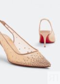 Туфли CHRISTIAN LOUBOUTIN Follies Strass 70 Sling pumps, золотой