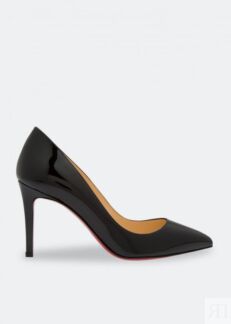 Туфли CHRISTIAN LOUBOUTIN Pigalle 85 patent calf leather pumps, черный