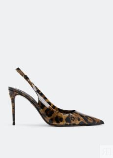 Туфли DOLCE&GABBANA Kim calfskin pumps, животный принт