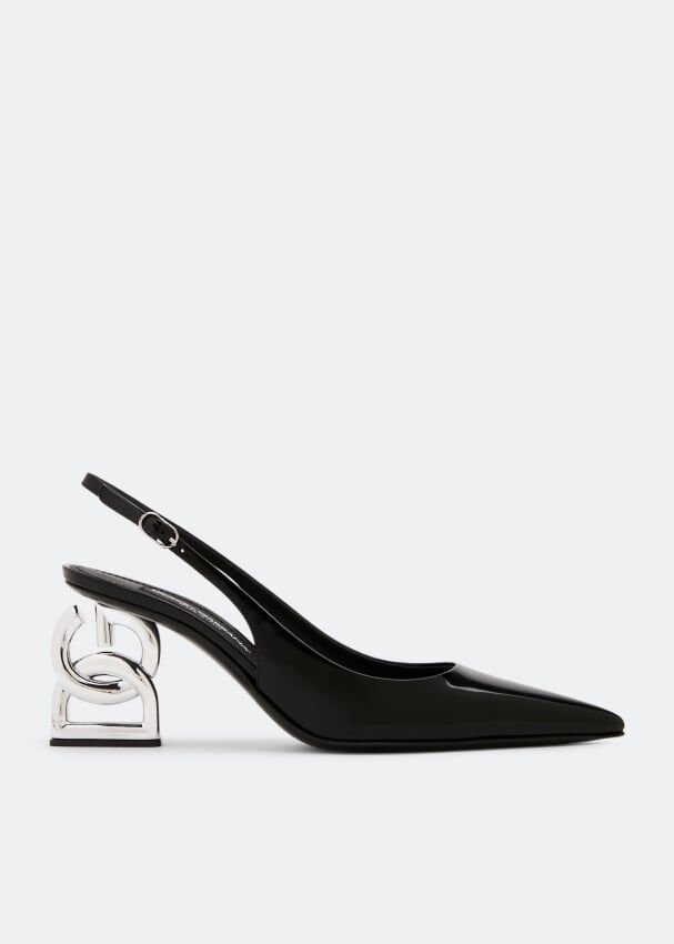 Туфли DOLCE&GABBANA Polished slingbacks pumps, черный CG0599A103780999 | Black фото 1