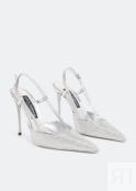 Туфли DOLCE&GABBANA Kim satin slingback pumps, серебряный CG0659AN1918E744 | Silver фото 5