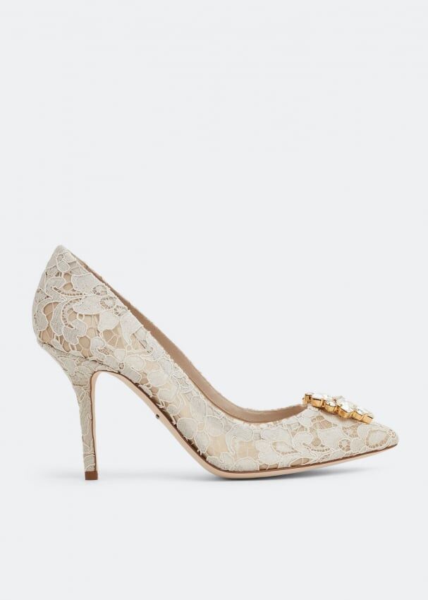 Туфли DOLCE&GABBANA Bellucci pumps, белый CD0101AL19880005 | White фото 1