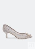 Туфли DOLCE&GABBANA Embellished lace pumps, белый CD0066AL19880005 | White фото 1