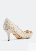 Туфли DOLCE&GABBANA Embellished lace pumps, белый CD0066AL19880005 | White фото 3