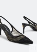 Туфли DOLCE&GABBANA Mesh slingback pumps, черный CG0632AG8838B956 | Black фото 3